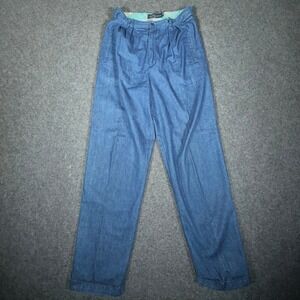 Vintage Ralph Lauren Women's Pleated Denim Trousers Size 10 High Rise USA Made